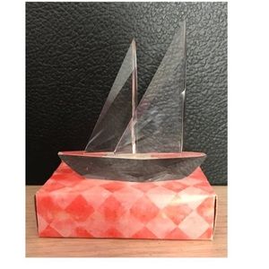 Lead crystal ship figurines 3x3 ship size